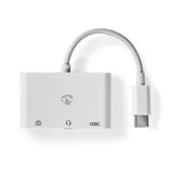 Nedis CCGB64790WT01 dockingstation Ledningsført USB 2.0 Type-C Hvid