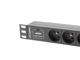 Lanberg PDU-03E-0200-BK strømforsyningsenhed (PDU) 3 AC stikkontakt(er) 1U Sort
