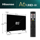 Hisense 85E6NT 2,16 m (85") 4K Ultra HD Smart TV Wi-Fi Sort 400 cd/m²