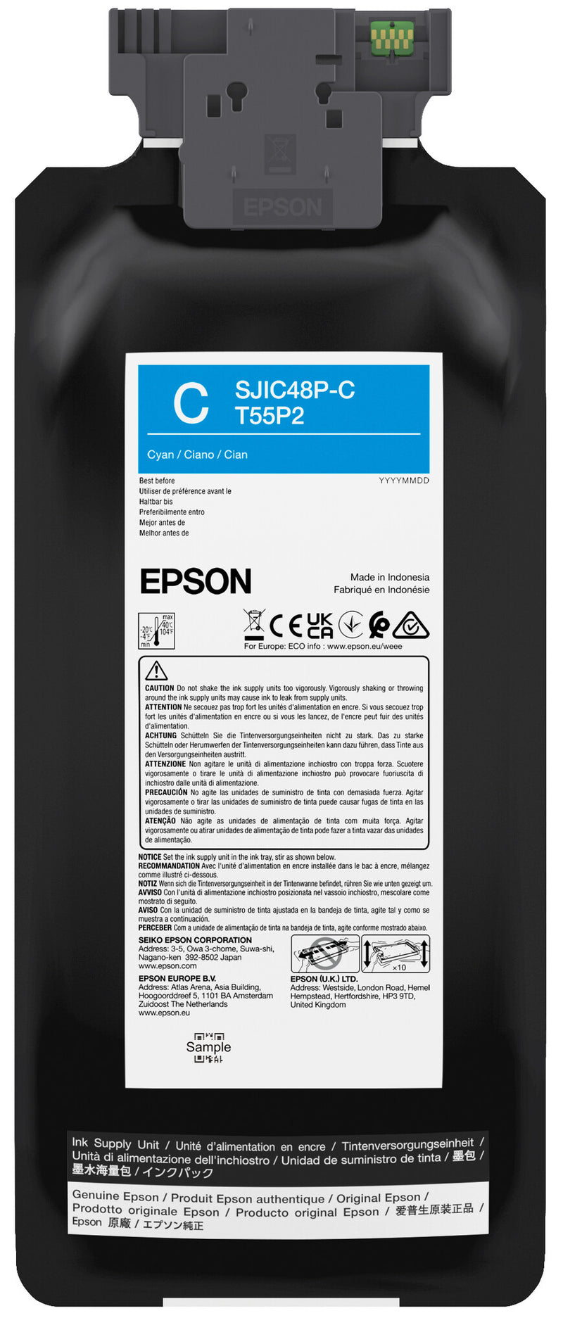 Epson SJIC48P-C blækpatron 1 stk Original Standard udbytte Blå