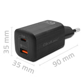 Qoltec 50766 oplader til mobil enhed Laptop, Bærbar spillekonsol, Strømbank, Smartphone, SmartWatch, Tablet Sort Vekselstrøm Hurtig opladning Indendørs