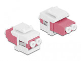 DeLOCK Keystone Module LC Duplex female to LC Duplex female Rose, Hvid