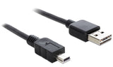DeLOCK 3m USB 2.0 A - mini USB m/m USB-kabel USB A Mini-USB B 0,48 Gbit/sek. Sort
