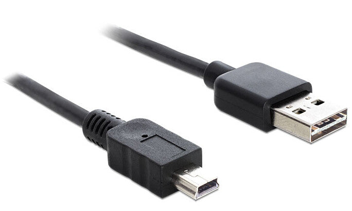 DeLOCK 1m USB 2.0 A - mini USB m/m USB-kabel USB A Mini-USB A Sort