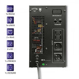 Qoltec 53043 UPS-enhed Dobbeltkonvertering (online) 3 kVA 2400 W 2 AC stikkontakt(er)