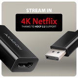 Axagon RVD-HI20N videokabel adapter 0,15 m DisplayPort HDMI Sort