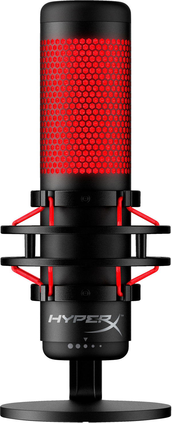 HyperX QuadCast - USB-mikrofon (sort-rød) – rød indikator