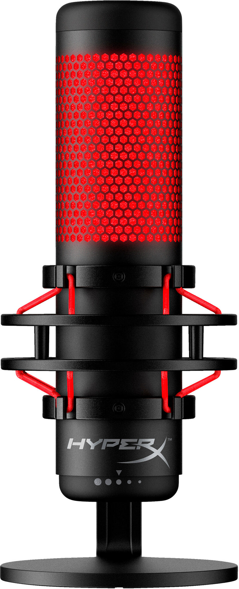 HyperX QuadCast - USB-mikrofon (sort-rød) – rød indikator