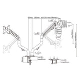 Gembird MA-DA2-02 skærmbeslag og -stativer 81,3 cm (32") Skrivebord Sort