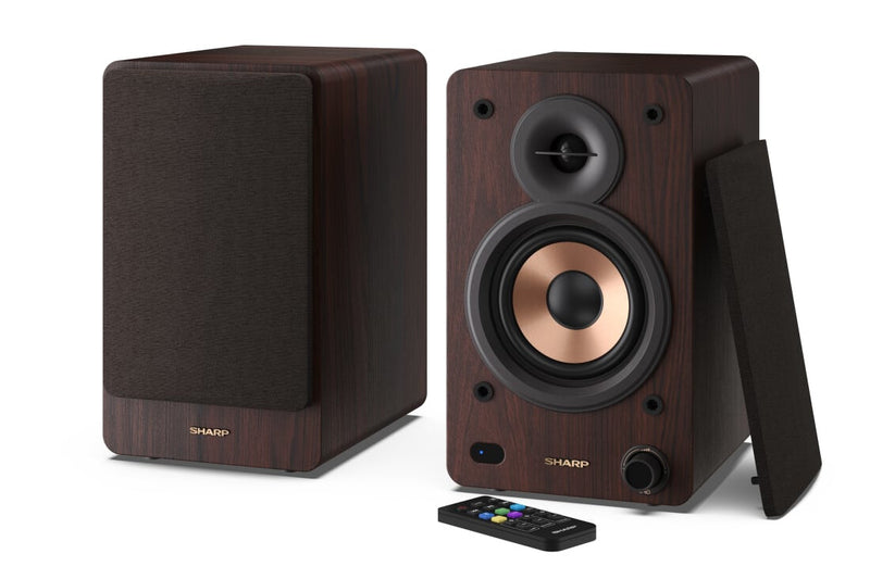 Sharp BOOKSHELF SPEAKERS 2-vejs Brun Kabel & trådløs 60 W