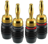 ClickTronic 52546 kabelsamler Banana plug Sort, Guld