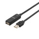 Deltaco PRIME USB 2.0 forlængerkabel, aktiv, Typ A han - Typ A hun, 10m, sort.