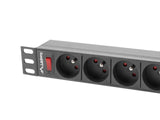 Lanberg PDU-09E-0300-BK strømforsyningsenhed (PDU) 9 AC stikkontakt(er) 1U Sort