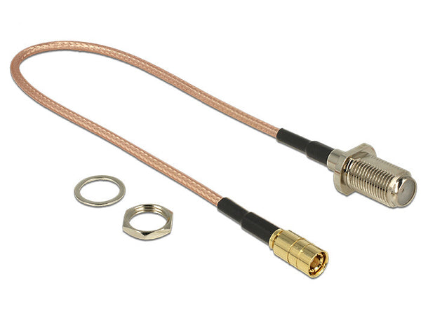 DeLOCK 13024 koaxial kabel RG-316 0,25 m F SMB Brun