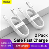 Baseus TZCAMZJ-02 USB-kabel 1,5 m USB A Micro-USB B 0,48 Gbit/sek. Hvid