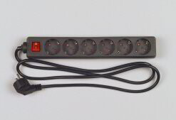 REV 512380555 overspændingsbeskytter Sort 6 AC stikkontakt(er) 250 V 1,4 m