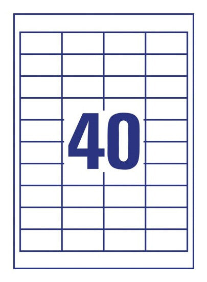 Avery 4780-65 selvklæbende etiket Rektandel Permanent Hvid 2600 stk