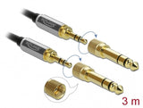 DeLOCK 85787 lydkabel 3 m 3.5mm Sort, Grå