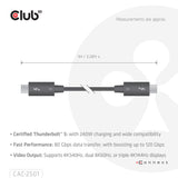 CLUB3D CAC-2501 Thunderbolt kabel 1 m 120 Gbit/sek. Sort