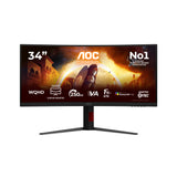 AOC G4 CU34G4ZCA computerskærm 86,4 cm (34") 3440 x 1440 pixel Wide Quad HD Sort, Rød