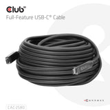 CLUB3D CAC-2580 USB-kabel 15 m USB C 10 Gbit/sek. 60 W Sort