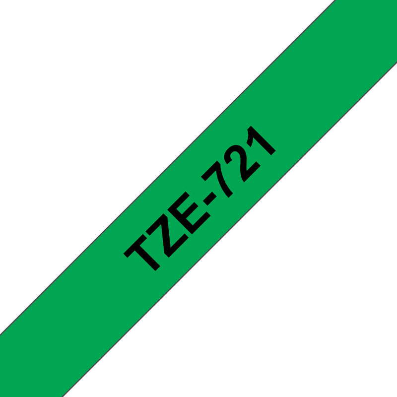 Brother TZE-721 etiketbånd Sort på grøn