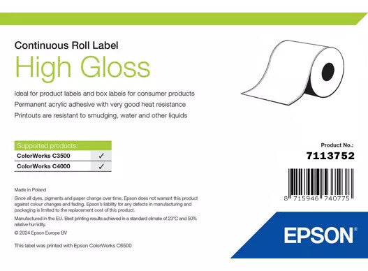 Epson High Gloss Label Selvklæbende printeretiket