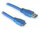 DeLOCK Micro USB 3.0 - 1M USB-kabel USB A 5 Gbit/sek. Blå
