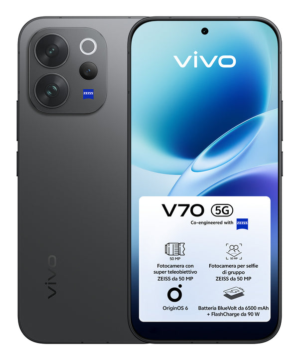 VIVO V70 16,7 cm (6.59") Dual SIM Android 16.0 5G USB Type-C 8 GB 256 GB 6500 mAh Sort