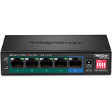 Trendnet TPE-TG51G netværksswitch Gigabit Ethernet (10/100/1000) Strøm over Ethernet (PoE) Sort