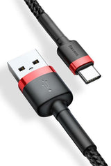 Baseus Cafule USB-kabel 2 m USB A USB C Sort, Rød