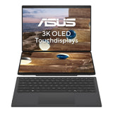 ASUS Zenbook Duo UX8407AA-SN262W Intel Core Ultra 9 386H Hybrid (2-i-1) 35,6 cm (14") Berøringsskærm 3K 32 GB LPDDR5x-SDRAM 1 TB SSD Wi-Fi 7 (802.11be) Windows 11 Home Grå