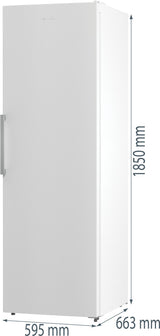 Gorenje Fritstående fryseskab med stor kapacitet til daglig opbevaring. Multiflow 360° sikrer jævn køling, mens NoFrost eliminerer behovet for afrimning. Fast Freeze nedfryser hurtigt nyindsatte madvarer og hjælper med at bevare kvaliteten.