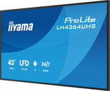 iiyama LH4364UHS-B1AG skilte display Digital fladpaneldisplay 109,2 cm (43") LED Wi-Fi 500 cd/m² 4K Ultra HD Sort Indbygget processer Android 24/7