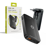 Mobile Origin GAN-65W-SLM-BLK oplader til mobil enhed Universel Sort USB Hurtig opladning Indendørs