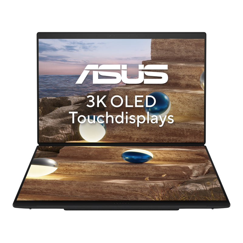 ASUS Zenbook Duo UX8407AA-SN262W Intel Core Ultra 9 386H Hybrid (2-i-1) 35,6 cm (14") Berøringsskærm 3K 32 GB LPDDR5x-SDRAM 1 TB SSD Wi-Fi 7 (802.11be) Windows 11 Home Grå