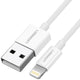 Ugreen cable USB 2.0 A lightning 2m, 5V/2.4A iPhone 7 / 7plus / 6S/ 6 / 6 Plus, iPhone 5s/5c/5, iPad Mini/Mini 2, iPad 1 m Hvid