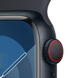 Apple Watch Series 9 41 mm Digital 352 x 430 pixel Berøringsskærm 4G Sort Wi-Fi GPS (satellit)