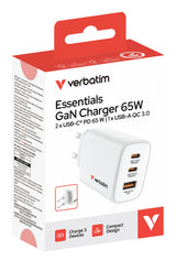 Verbatim 32353 oplader til mobil enhed Universel Hvid Vekselstrøm Hurtig opladning Indendørs