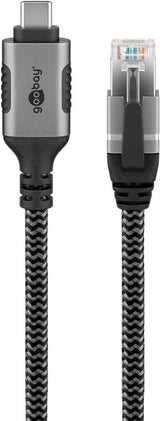 Goobay 70697 kabel kønsskifter USB C RJ-45 Sort, Sølv