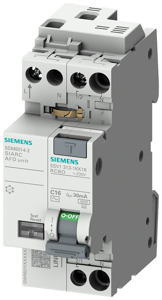 Siemens 5SV1316-7KK16 kredsløbsafbryder Residual-current device with overcurrent protection (RCBO) Type A 2