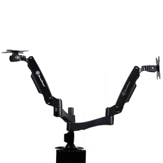 Silverstone SST-ARM22BC skærmbeslag og -stativer 61 cm (24") Skrivebord Sort