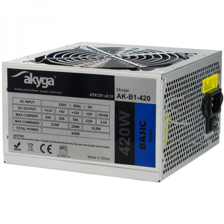 Akyga AK-B1-420 enhed til strømforsyning 420 W 20+4 pin ATX ATX Grå
