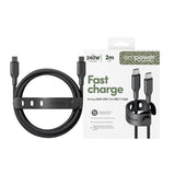 PanzerGlass empower™ by ® Racing 240W USB-C to USB-C Kabel | USB 2.0 | 2M | Space Black