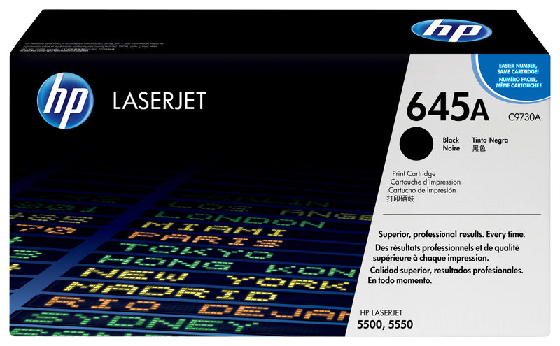 HP Original 645A LaserJet-tonerpatron, sort