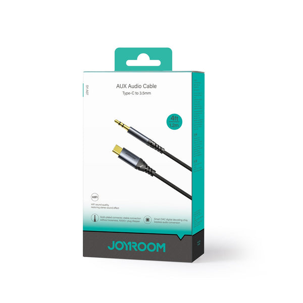 JOYROOM SY-A07 lydkabel 1,2 m 3.5mm USB Type-C Sort