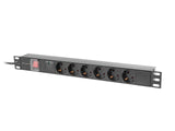 Lanberg PDU-06F-0200-IEC-BK strømforsyningsenhed (PDU) 6 AC stikkontakt(er) 1U Sort