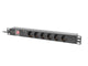 Lanberg PDU-06F-0200-IEC-BK strømforsyningsenhed (PDU) 6 AC stikkontakt(er) 1U Sort