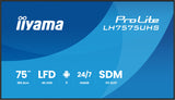 iiyama LH7575UHS-B2AG skilte display Digital fladpaneldisplay 190,5 cm (75") LCD Wi-Fi 500 cd/m² 4K Ultra HD Sort Indbygget processer Android 11 24/7