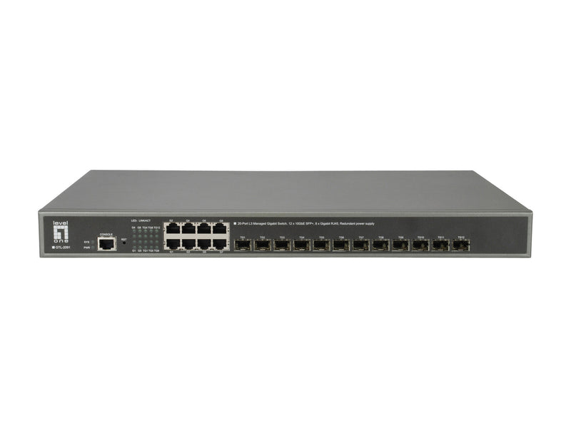 LevelOne GTL-2091 netværksswitch Administreret L3 Gigabit Ethernet (10/100/1000) Grå